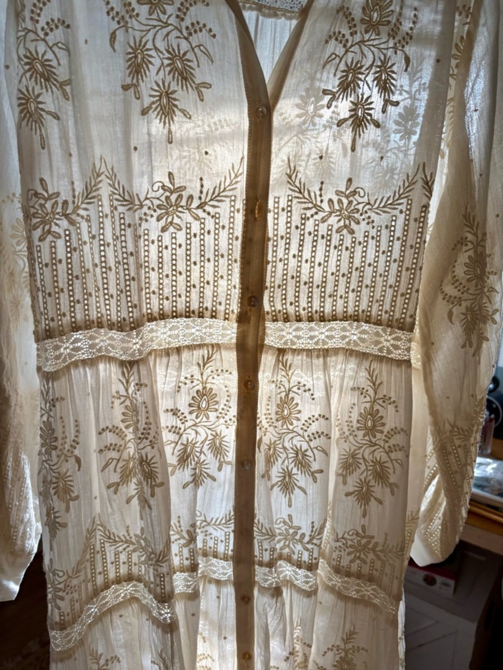 Sundance Cream Tiered Midi Dress